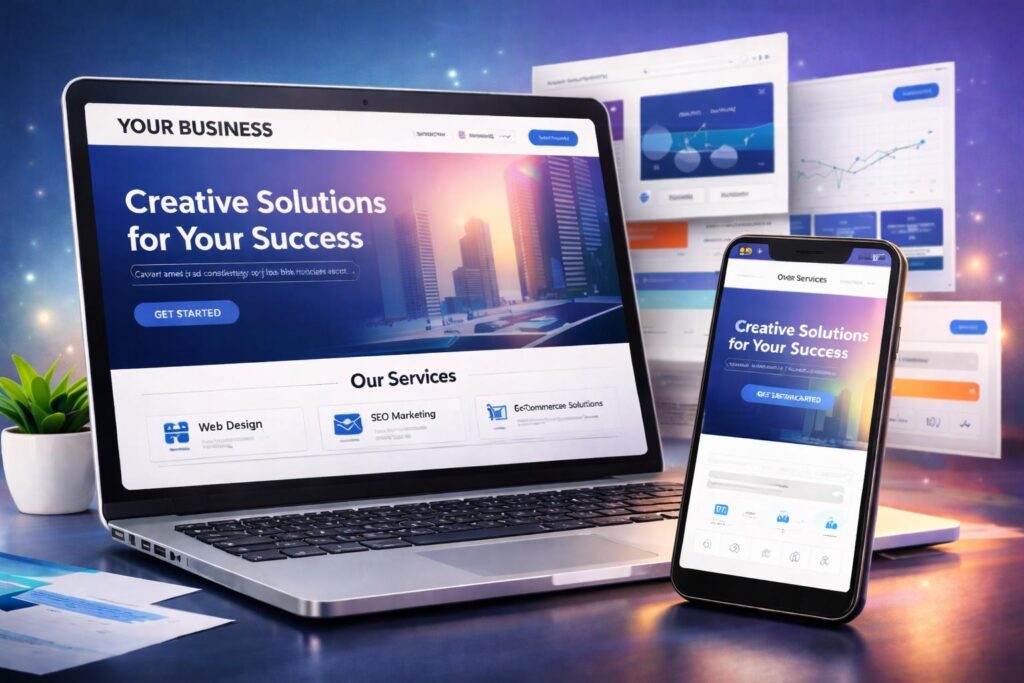 New website for Luton businesses displayed on a modern laptop